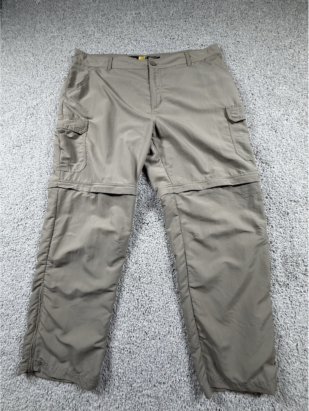 Cabela’s Outdoors 40 X 30 Brown Cargo Convertible 100% Nylon Pants Zip Off Legs